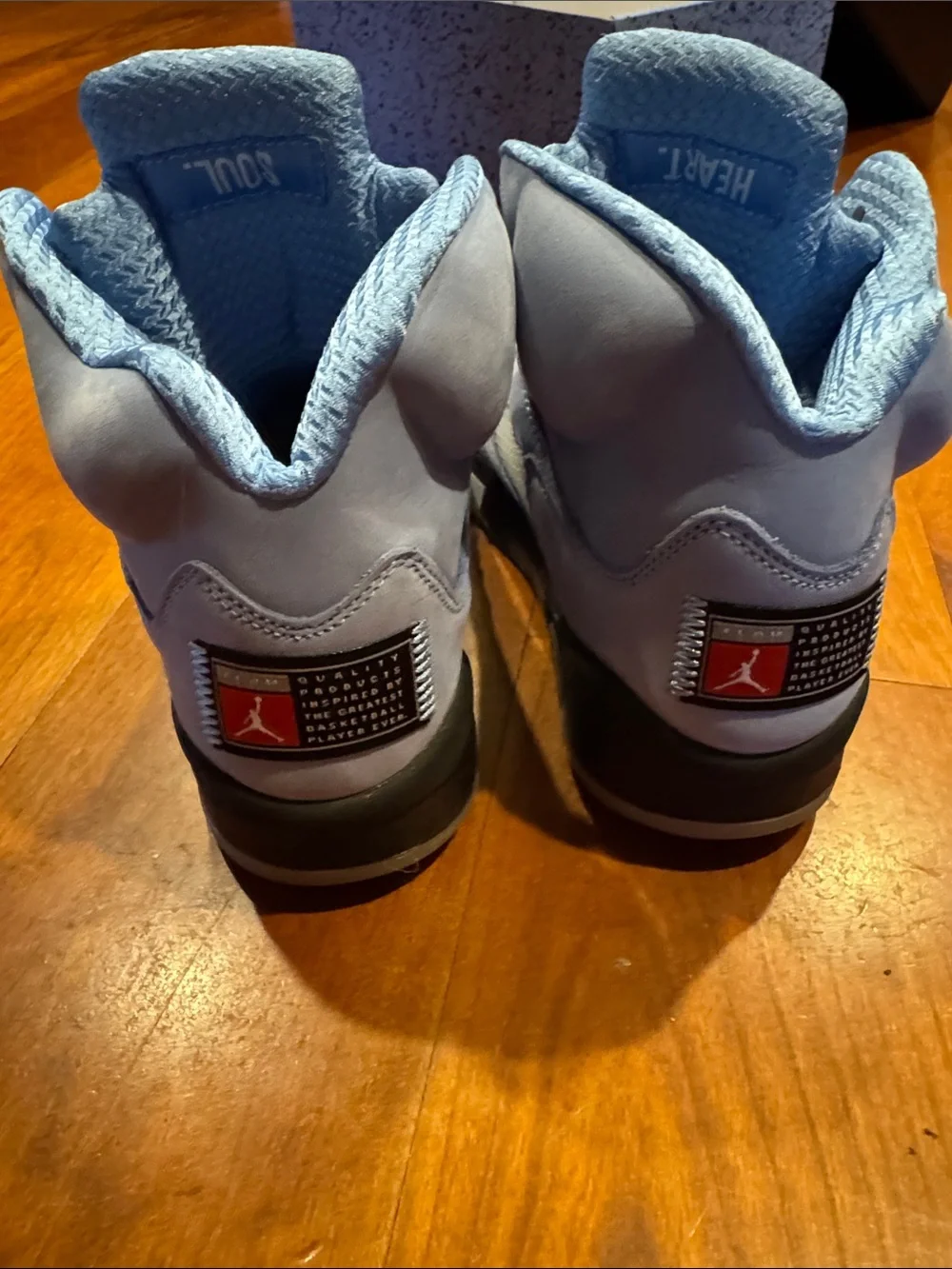 Jordan Light Blue and Black High Top Sneakers